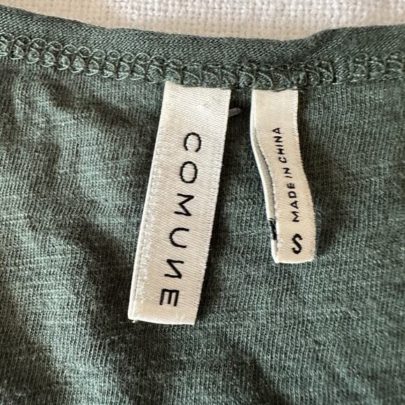 COMUNE sz S Malibu V-Neck Modal Knit T-Shirt in Dark Green - Picture 3 of 5